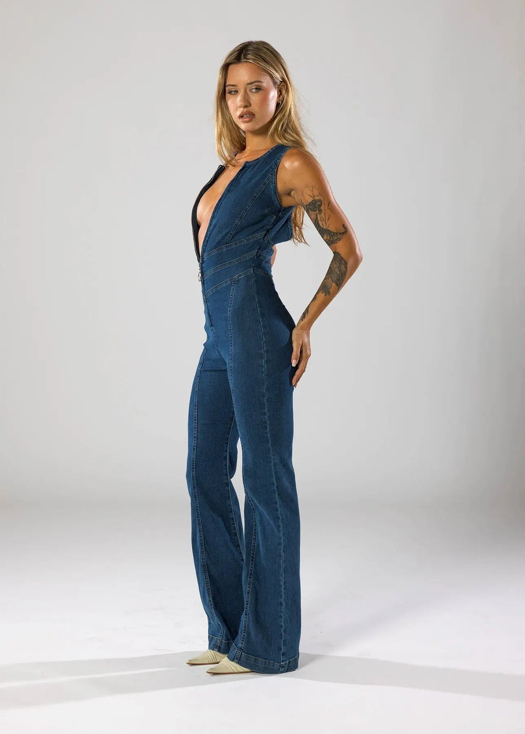 Denim Jumpsuit Damen | Figurbetont & Mit Knopfleiste