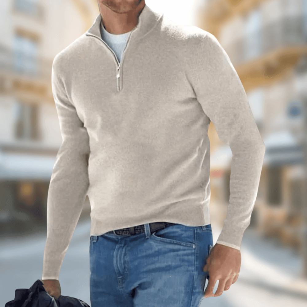 Roland | Herren Freizeitpullover mit Reißverschluss am Kragen