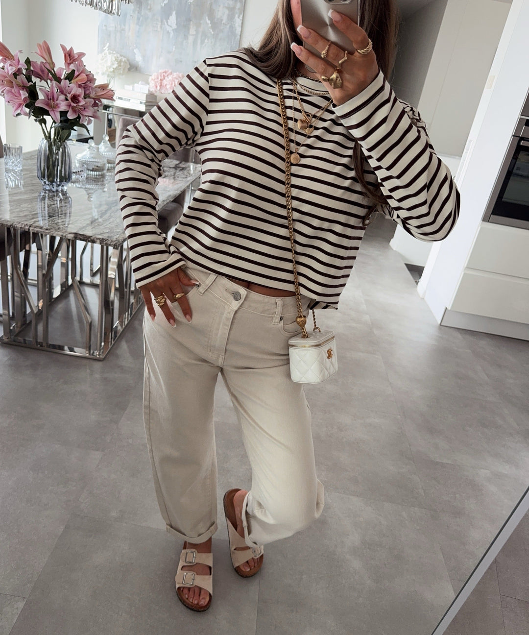 Pullover Hanaia Streifen Braun Beige