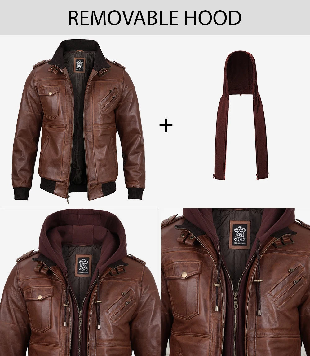 Edinburgh | Elegante Herrenjacke mit Abnehmbarer Kapuze aus Lammfell 4