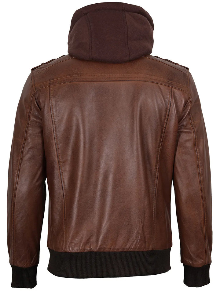 Edinburgh | Elegante Herrenjacke mit Abnehmbarer Kapuze aus Lammfell 6