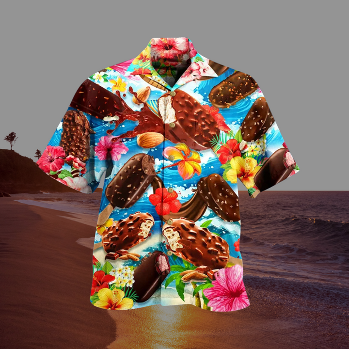 Eiscreme Shirt Herren | Auffälliger Eis-Print & Luftiger Tragekomfort