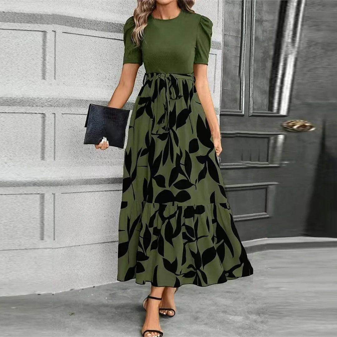 Elara | Elegantes Maxikleid Sommer mit Puffärmeln und Botanischem Print für Damen 3