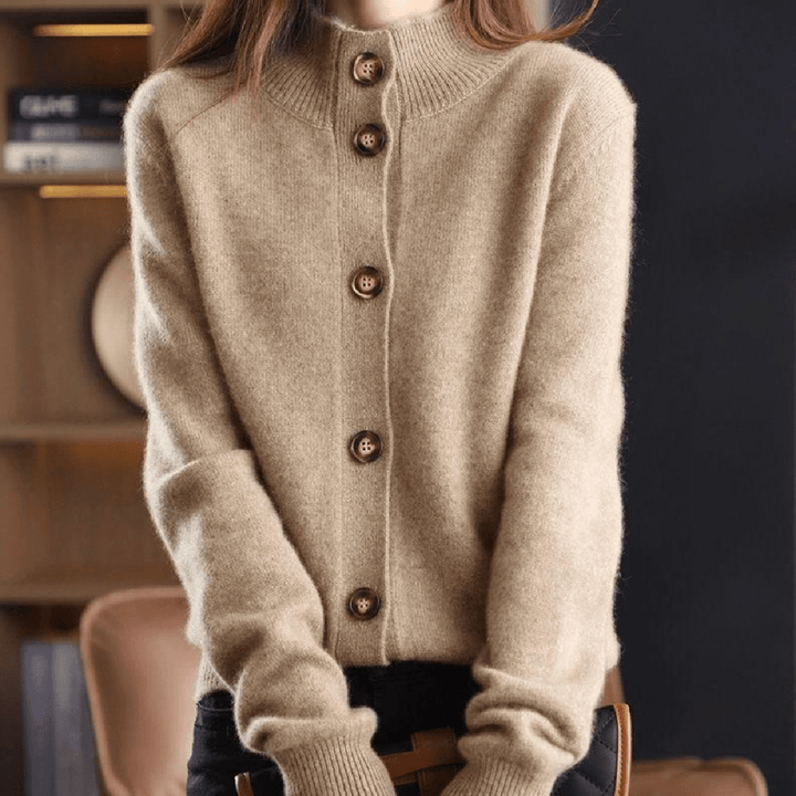 Eva | Damen Lässige Strickjacke mit langen Ärmeln