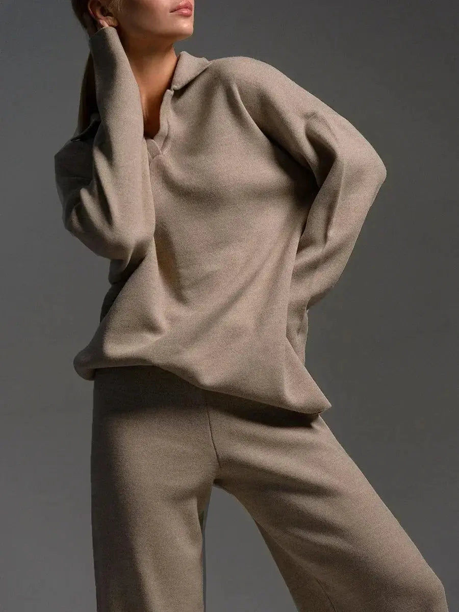 Damen-Loungewear-Set | Weite Hosenbeine