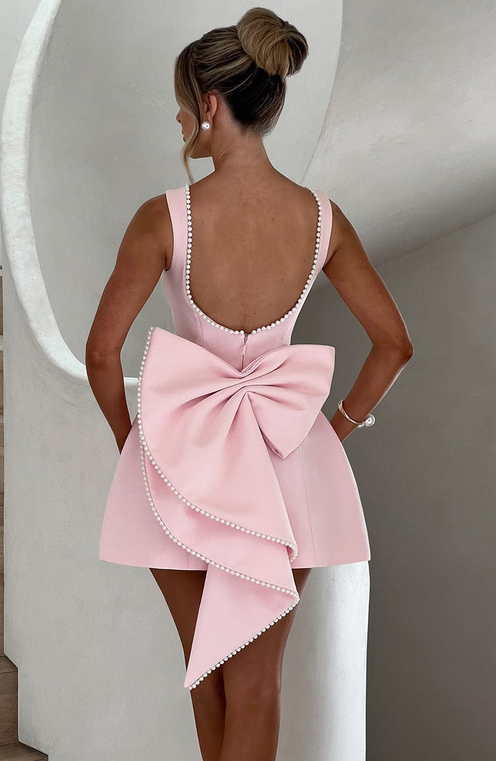 Emma – Cute Bow-Back Party Mini Dress - Image 7