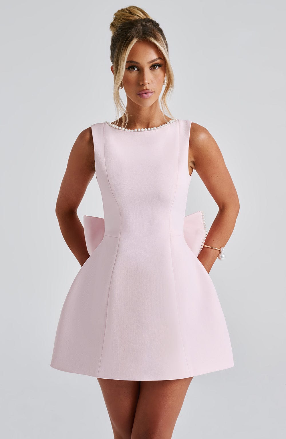 Emma – Cute Bow-Back Party Mini Dress - Image 8