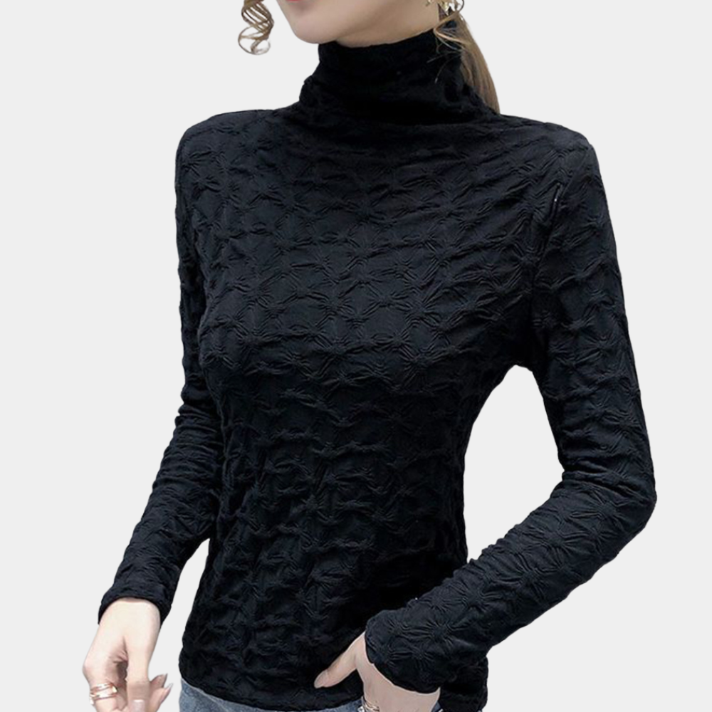 Elegante Damenbluse mit hohem Halsausschnitt