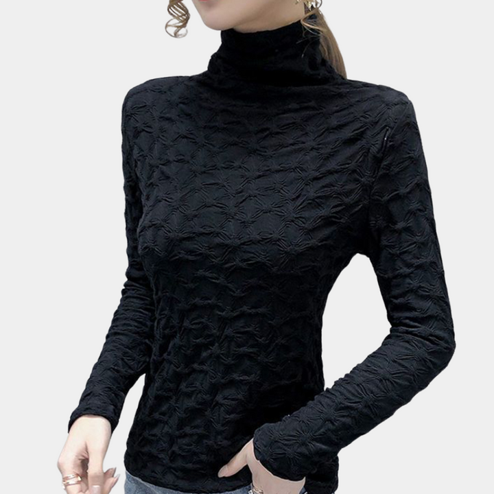 Elegante Damenbluse mit hohem Halsausschnitt