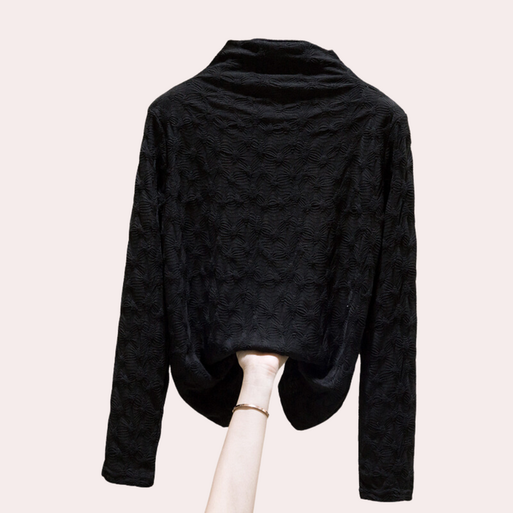 Elegante Damenbluse mit hohem Halsausschnitt