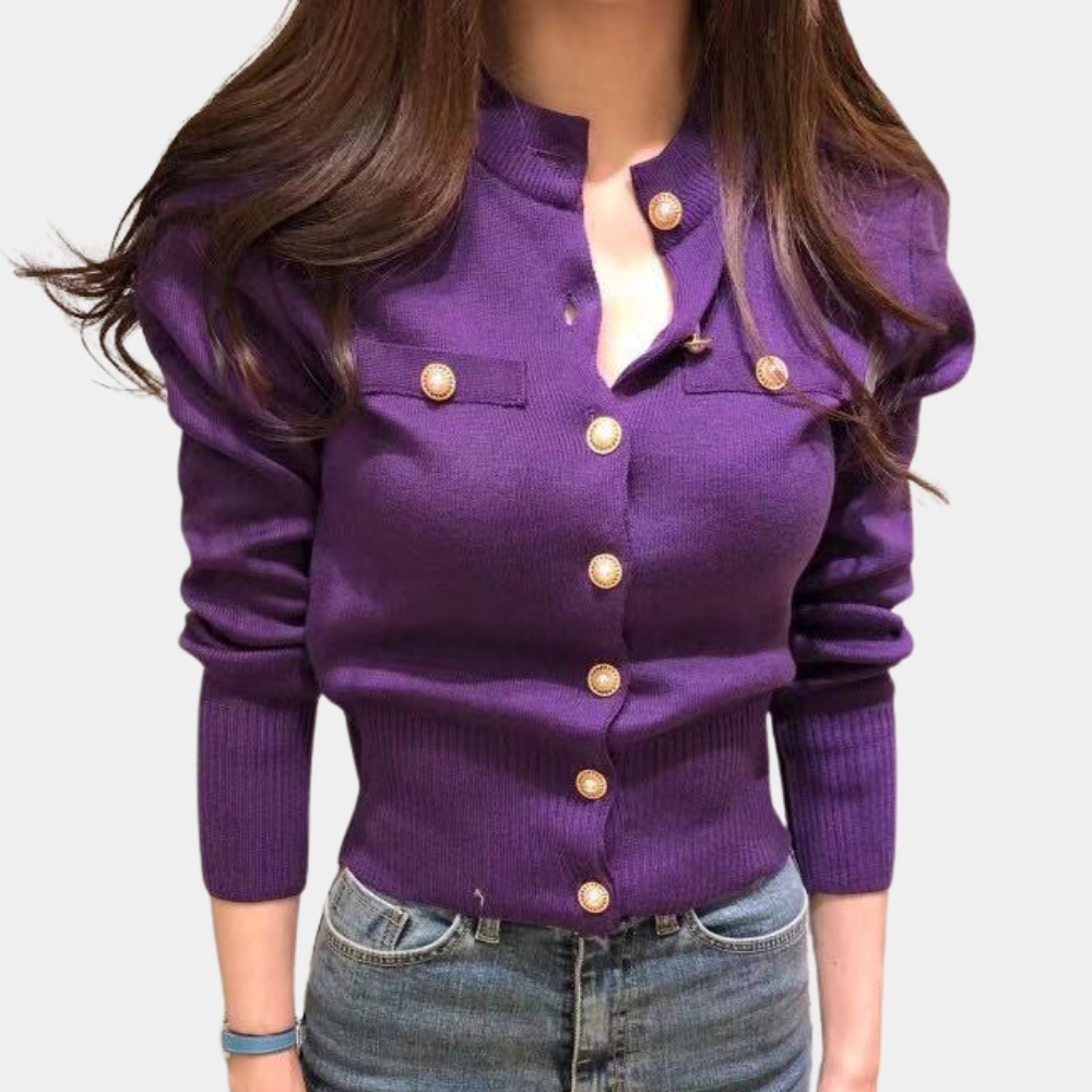 Elegante Strickjacke mit Knöpfen für Damen für alle Jahreszeiten - Lozenda