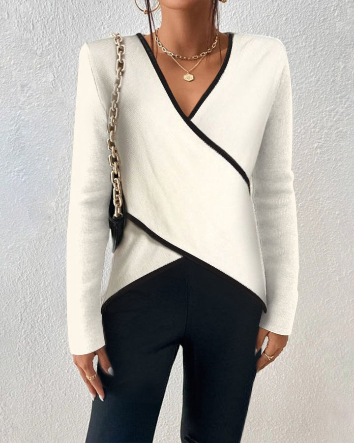 Eleganter Pullover mit V-Ausschnitt