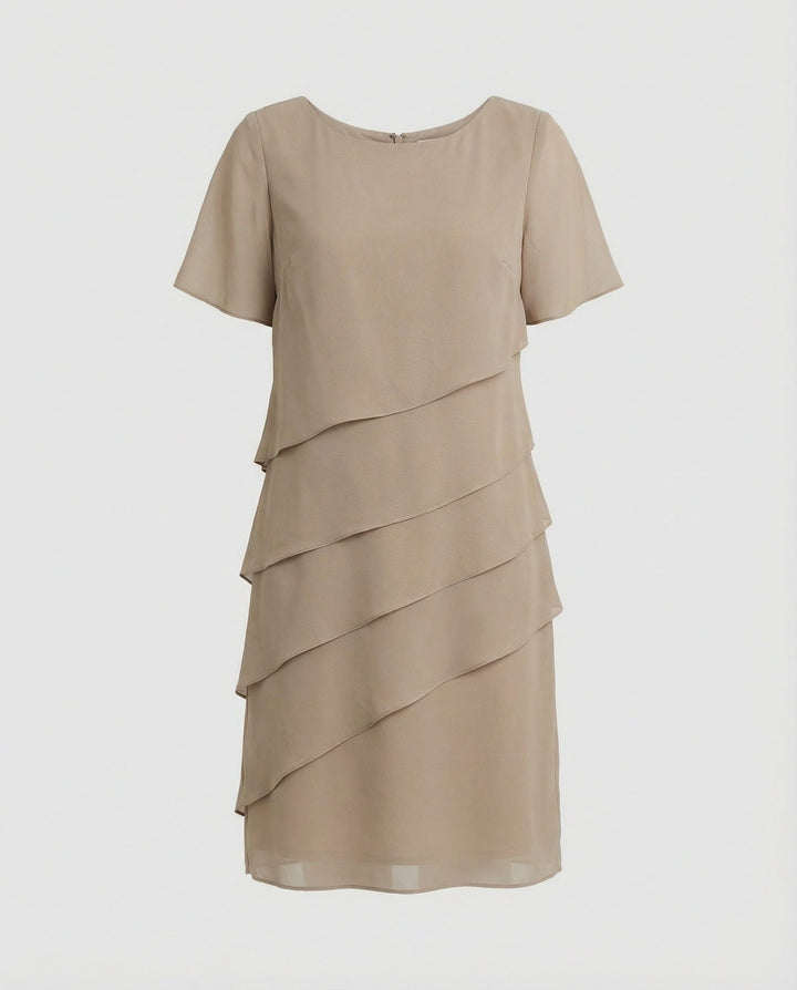 Elegantes Kleid Damen | Schlankmachender Schnitt & fließender Lagen-Look