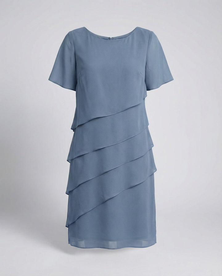 Elegantes Kleid Damen | Schlankmachender Schnitt & fließender Lagen-Look