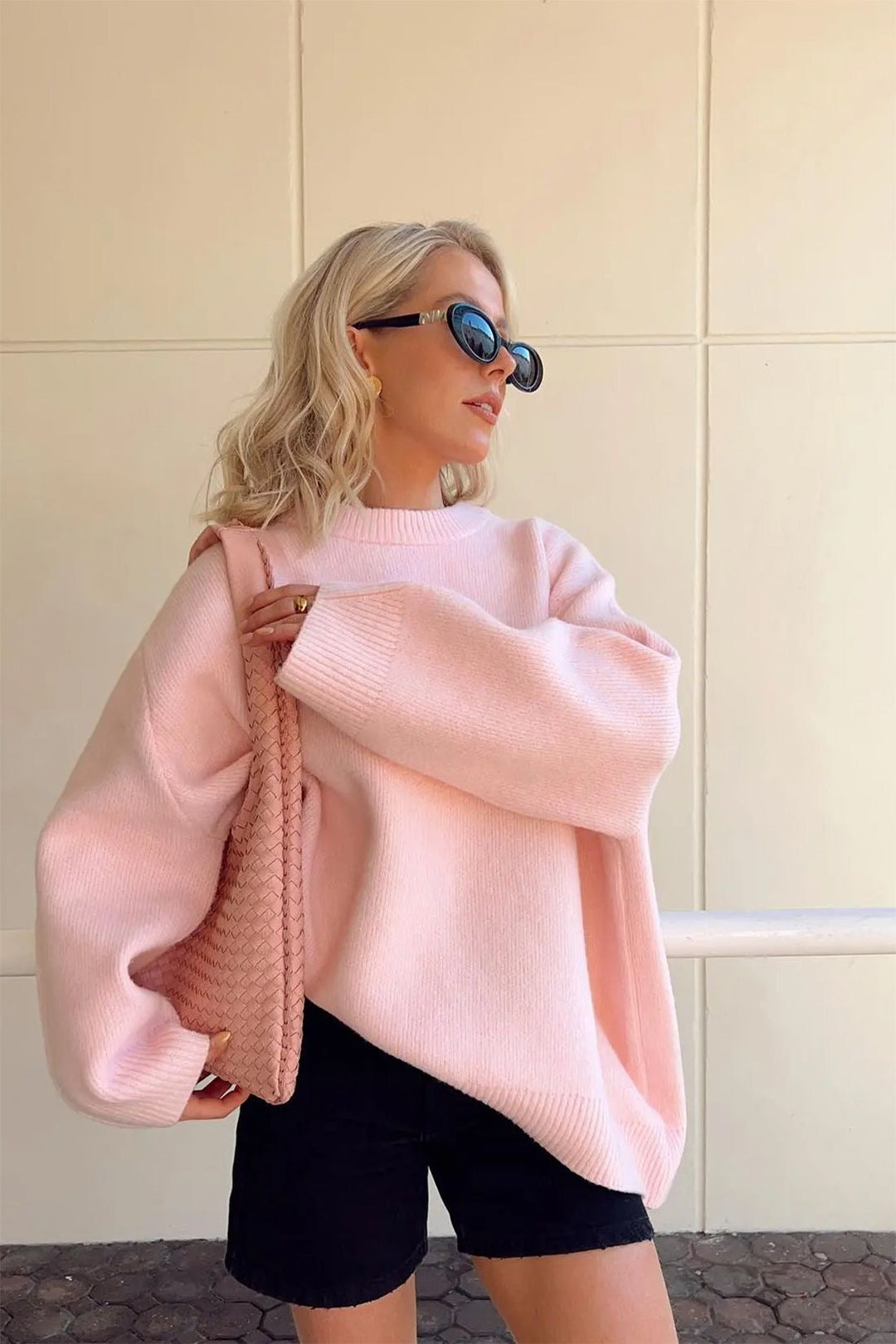 Elizabeth - Trendiger Oversize-Pullover in Rosa