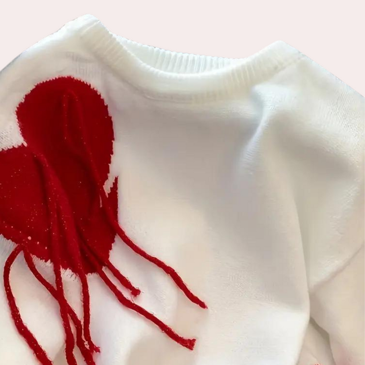 Ella - Herz Strickpullover für Damen
