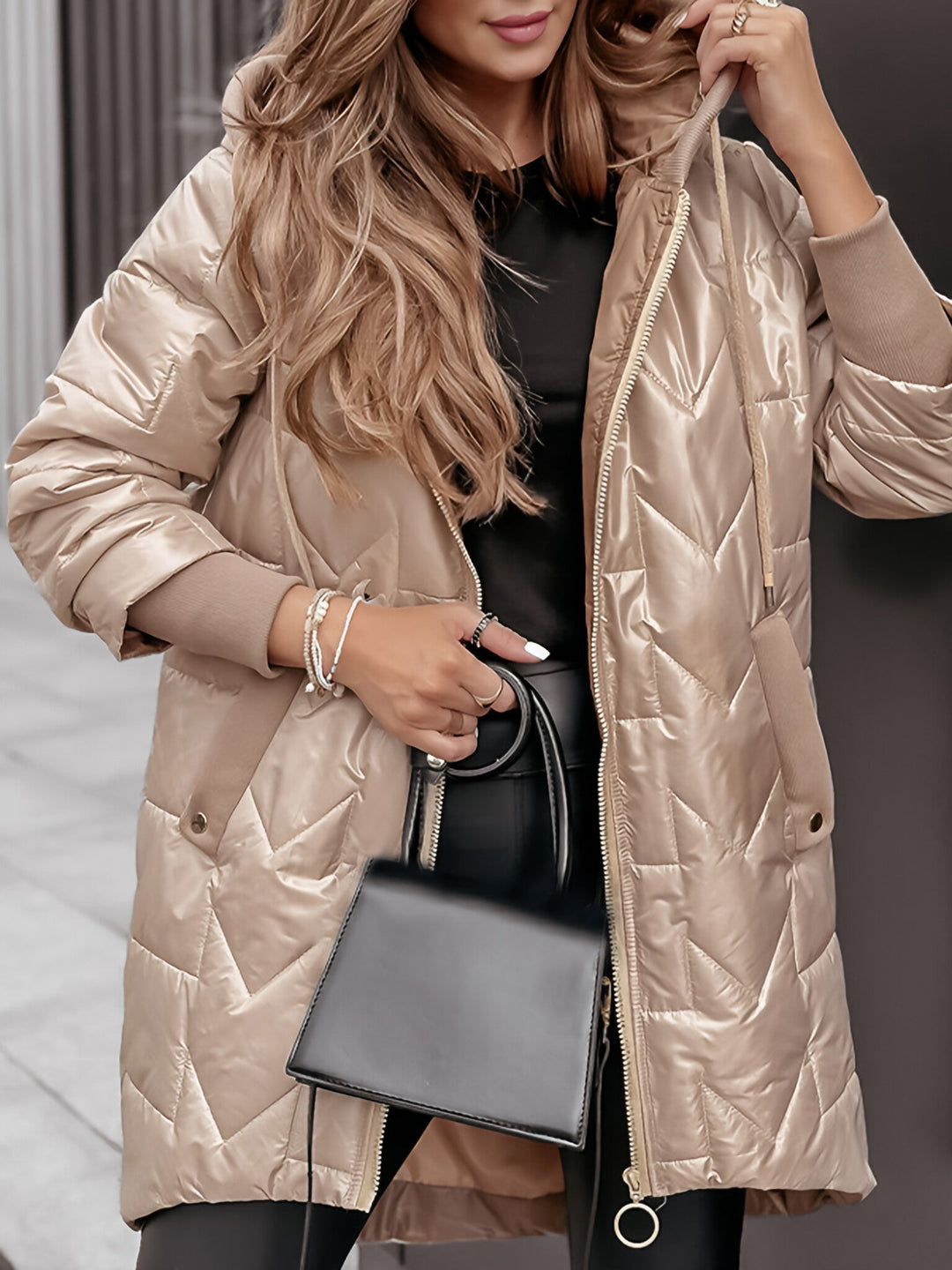 Ella - Wattierte Jacke mit Reißverschluss