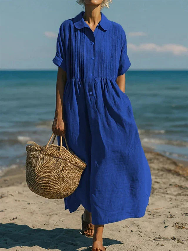 Amelie | Elegantes Baumwoll-Hemdkleid mit femininer Silhouette