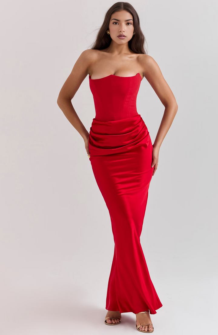 Elfriede | Damen Langes Bodycon-Kleid für formelle Hochzeitsgäste