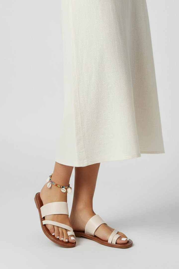 Helga | Damen Slip-On-Sandalen mit Schnallenriemen
