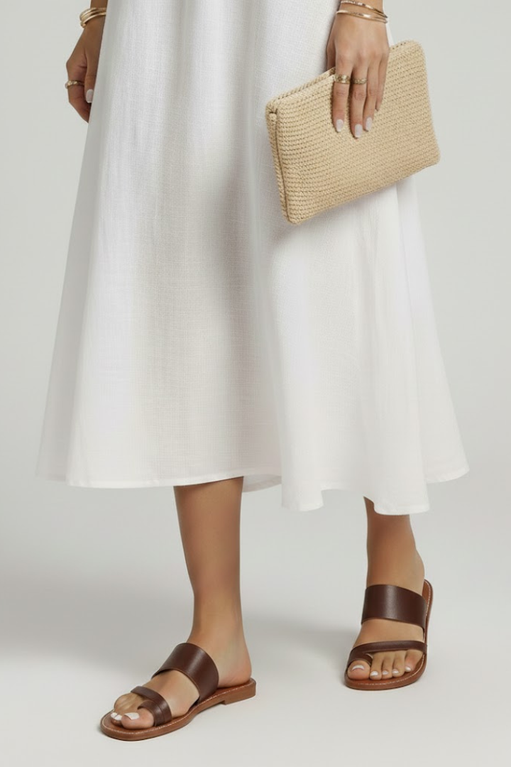 Helga | Damen Slip-On-Sandalen mit Schnallenriemen