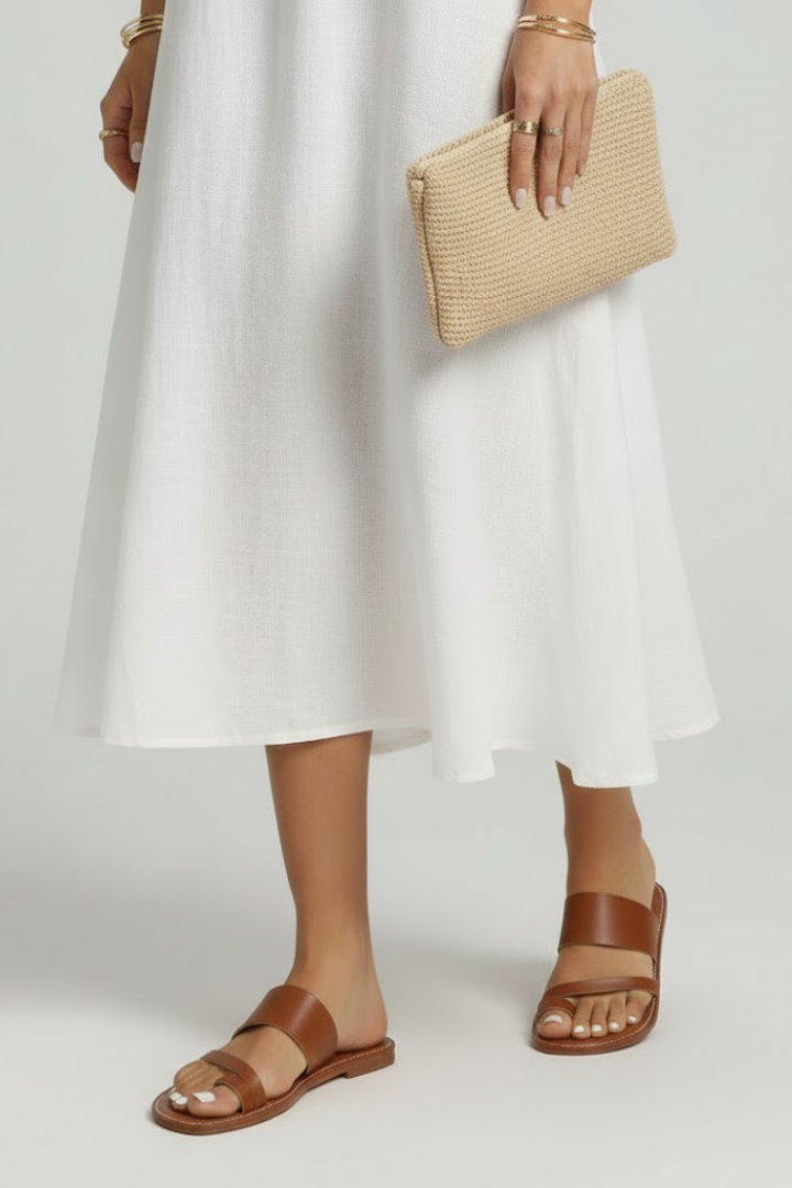 Helga | Damen Slip-On-Sandalen mit Schnallenriemen