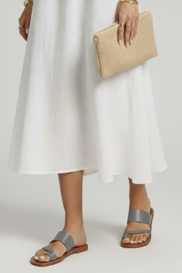 Helga | Damen Slip-On-Sandalen mit Schnallenriemen