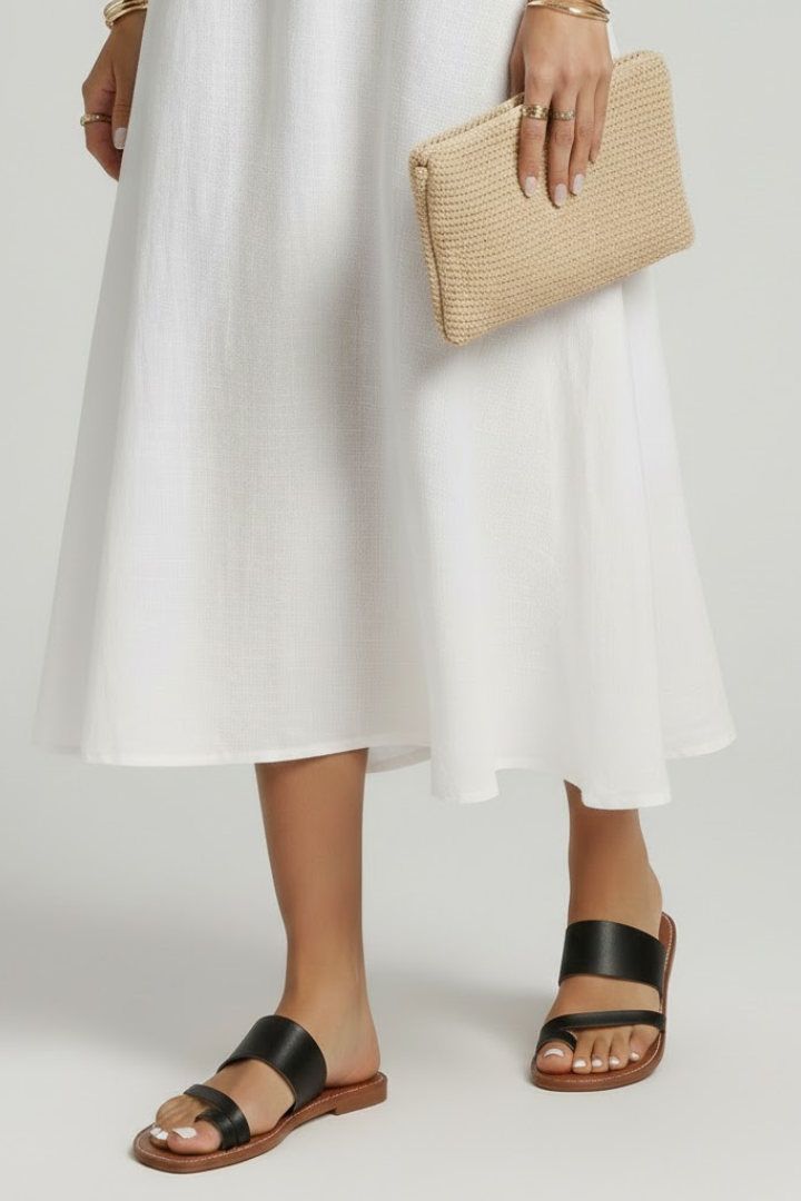 Helga | Damen Slip-On-Sandalen mit Schnallenriemen