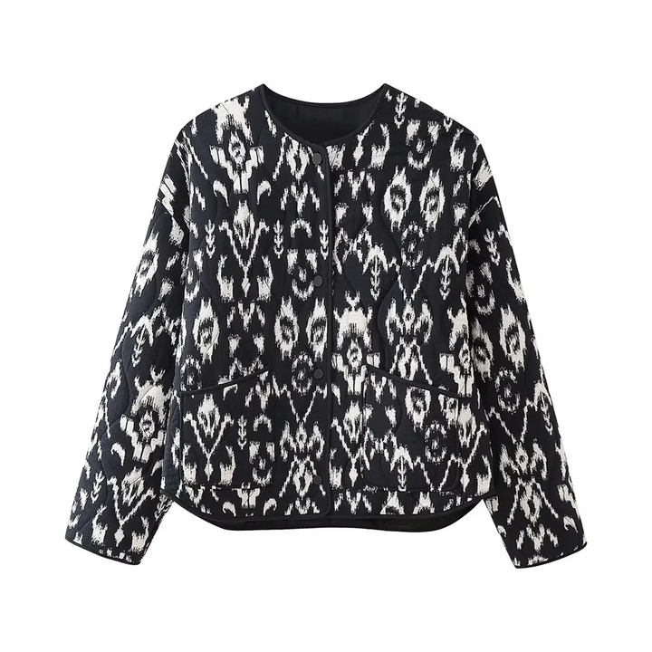 Evangeline - Schwarze Vintage Steppjacke