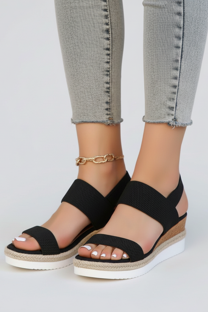 Isabella | Damen Sandalen mit erhöhter Sohle und Stretch-Passform