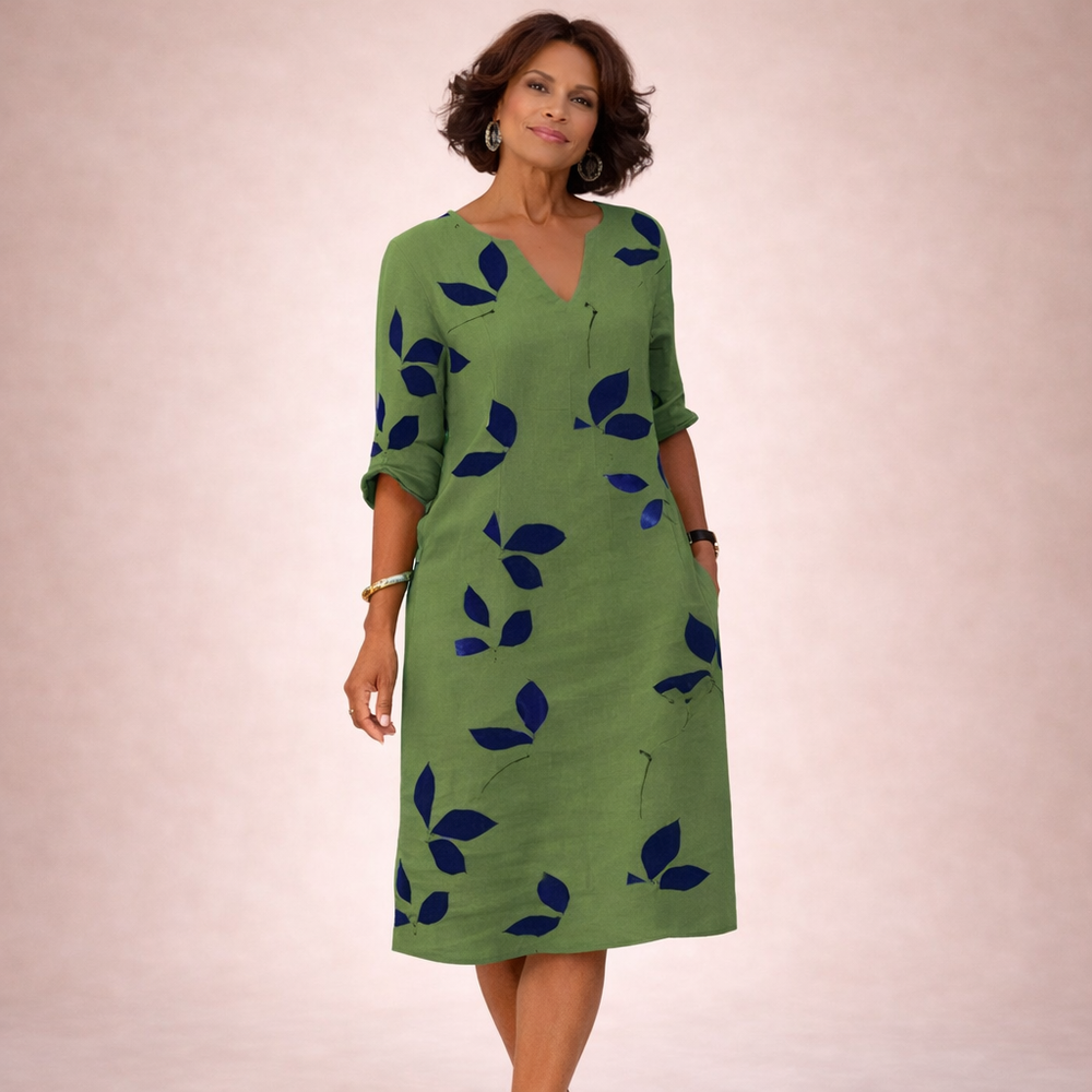 Evi | Figurschmeichelndes Designer-Sommerkleid mit V-Ausschnitt für Damen 1