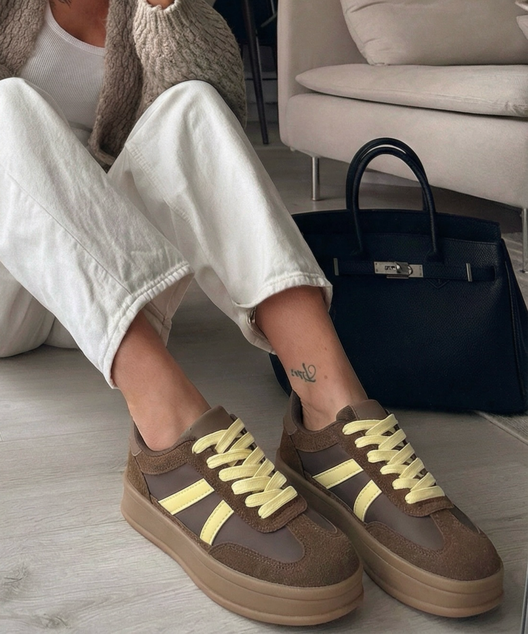 Sneaker Camille Braun Gelb Ladypolitan ♡