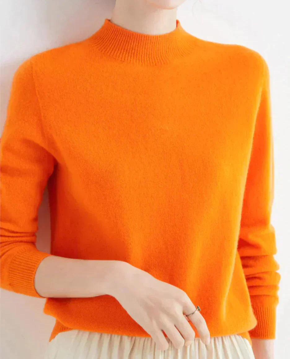 Nora – Damen Feinstrick Pullover mit Rundhalsausschnitt