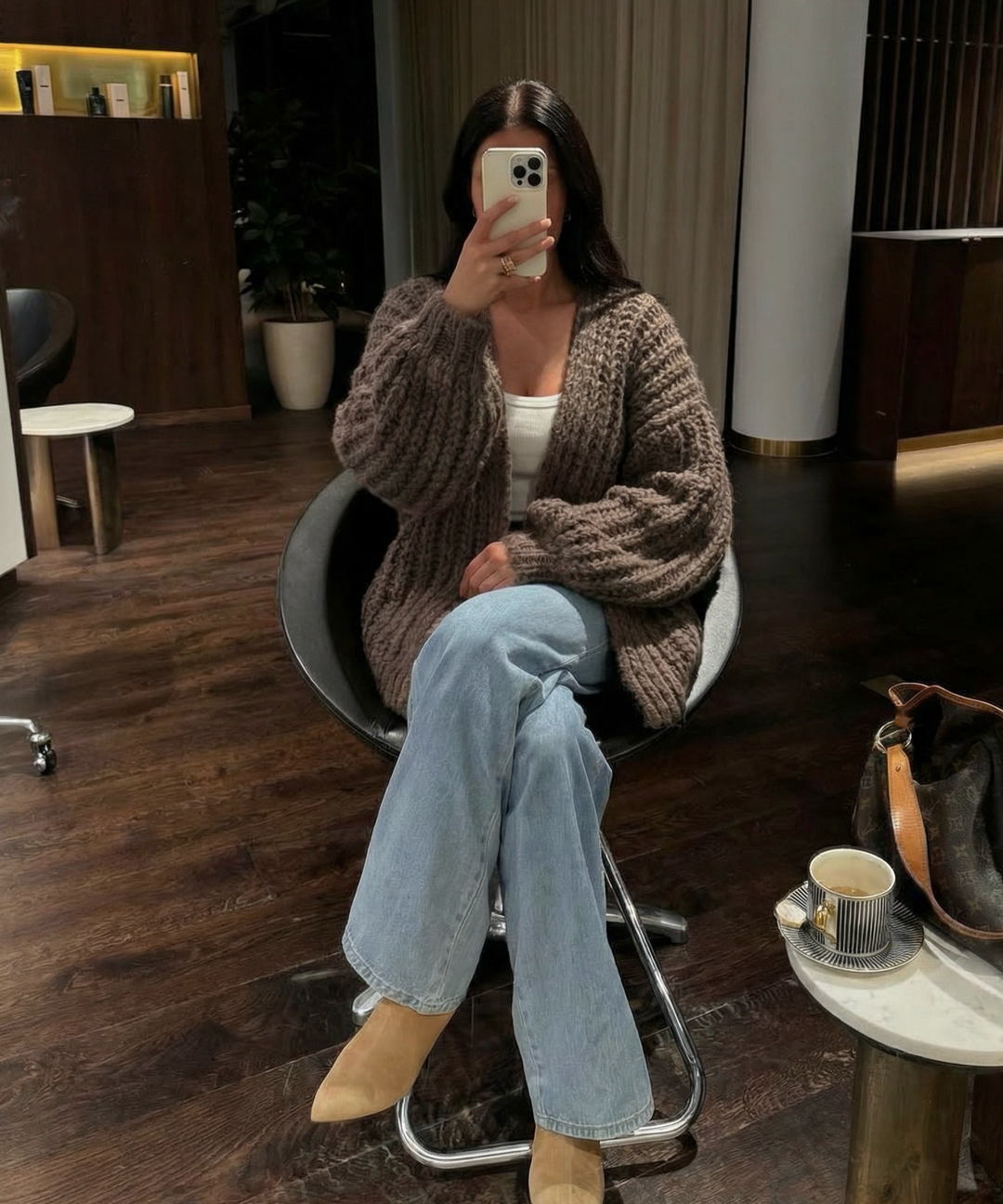 Strickjacke Gelina Braun Ladypolitan ♡