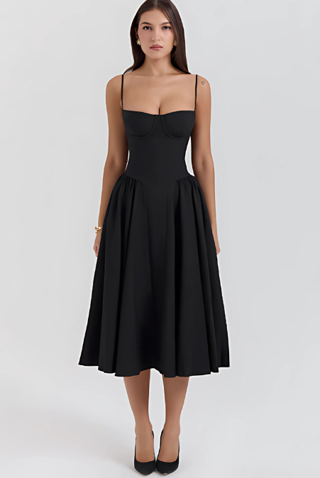 Feralis | Elegantes Korsettkleid mit Fließendem Rock 6