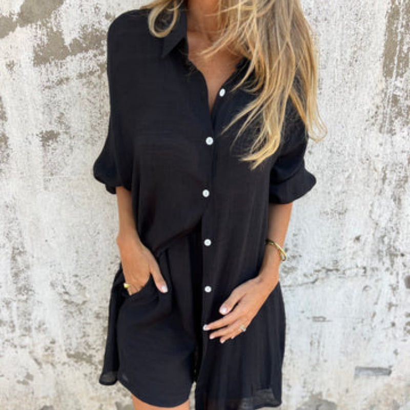 Fina | Luftiges, Bequemes Damen Set – Stilvolles Twin Set für Frühling in Kobaltblau 3