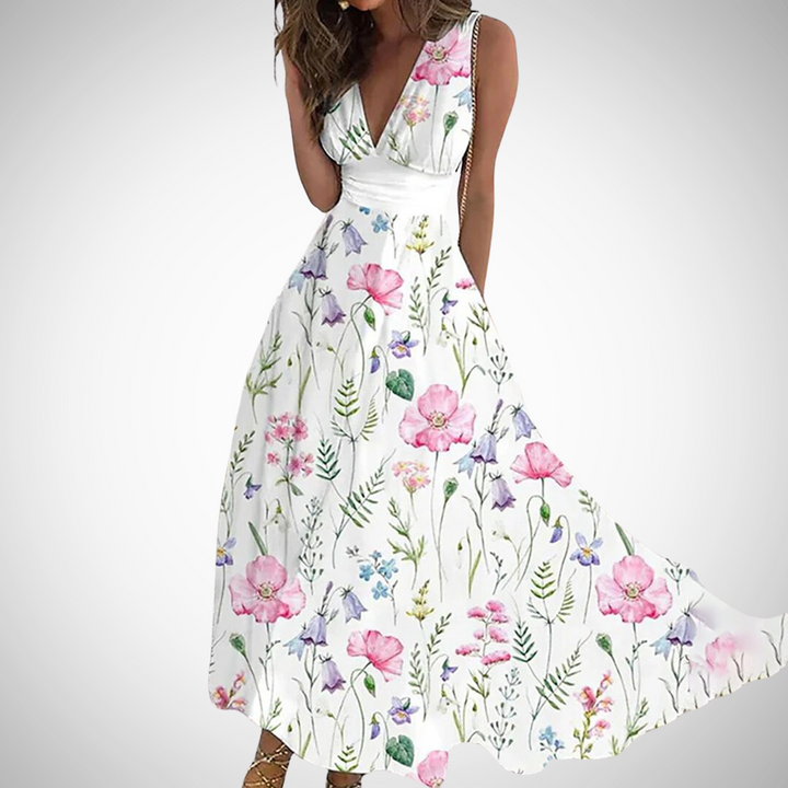 Fiona | Elegantes Maxikleid Sommer mit Botanischem Druck für Damen 2