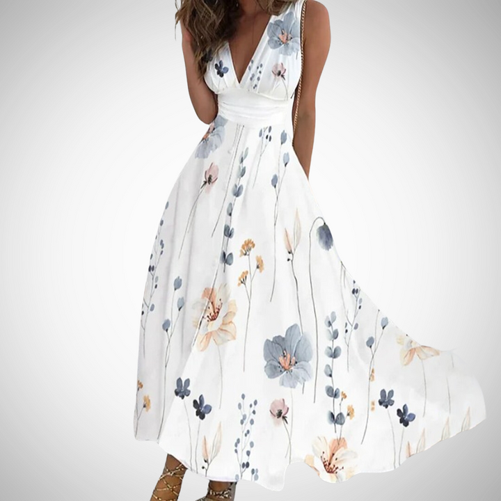 Fiona | Elegantes Maxikleid Sommer mit Botanischem Druck für Damen 3