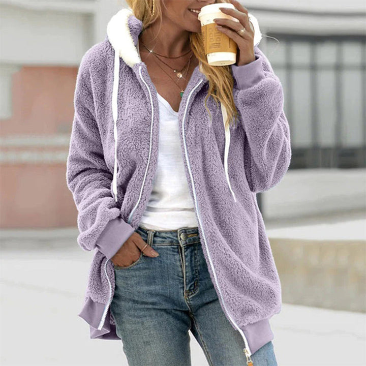 Fleecejacke mit Kapuze für Damen für Wärme und Komfort - Lozenda