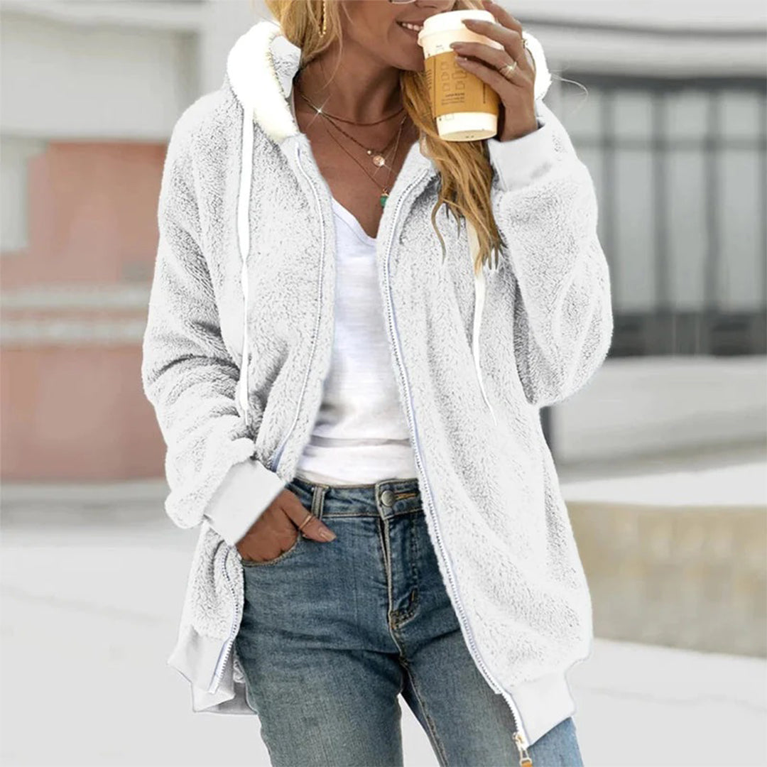 Fleecejacke mit Kapuze für Damen für Wärme und Komfort - Lozenda