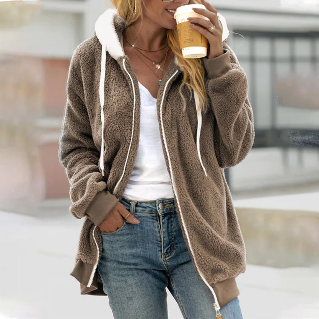 Fleecejacke mit Kapuze für Damen für Wärme und Komfort - Lozenda