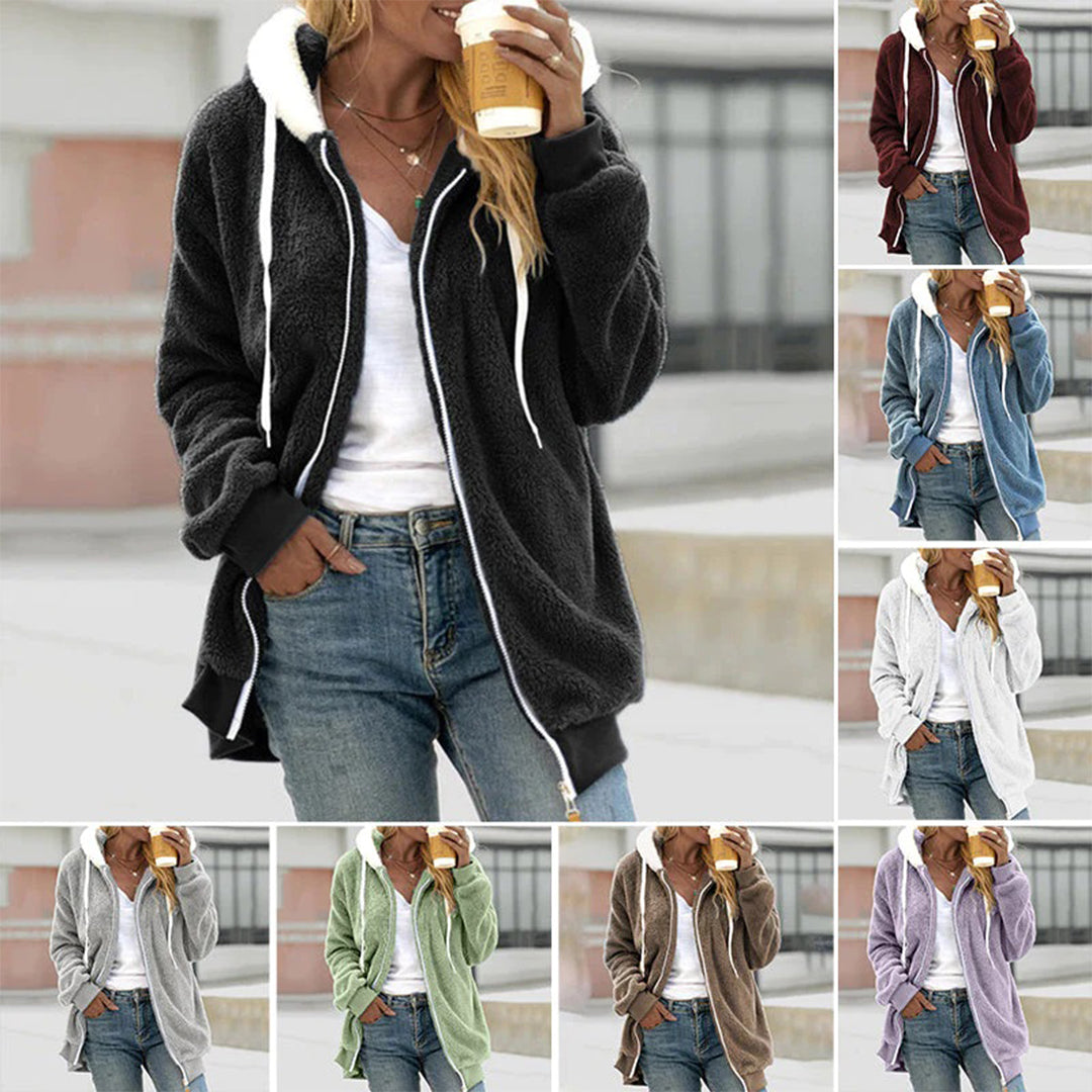 Fleecejacke mit Kapuze für Damen für Wärme und Komfort - Lozenda
