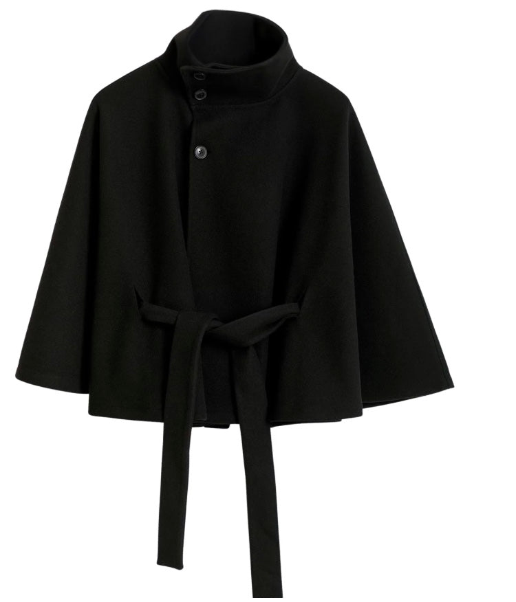Elfriede | Damen Winter Mantel Mit Hohem Kragen Und Gürtel