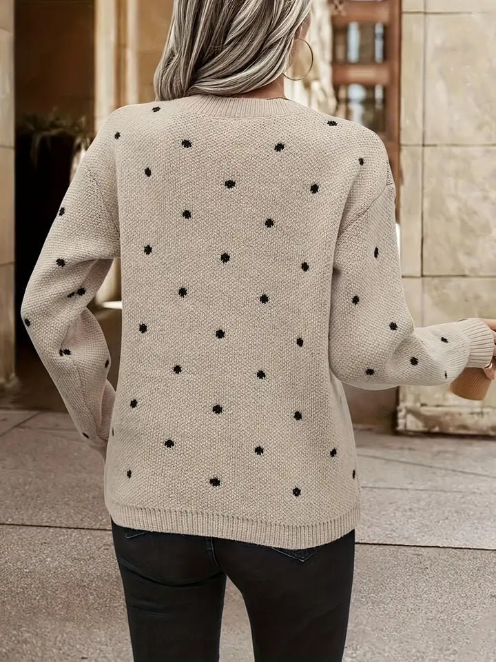 Gabriela - langärmeliger Pullover mit Pokerpunkten