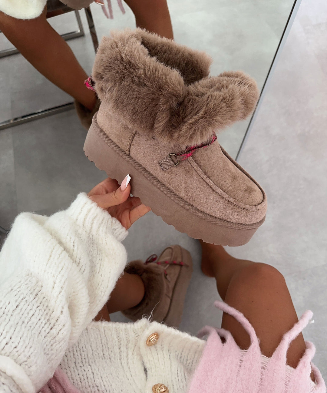 Gefütterte Schneeschuhe Randa Beige