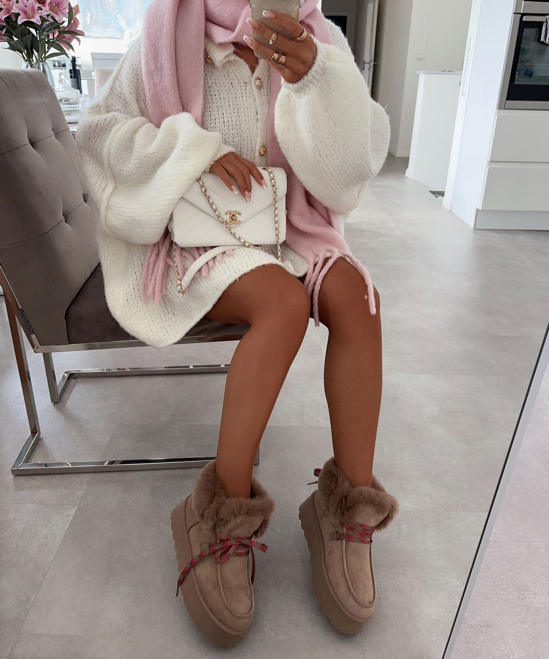Gefütterte Schneeschuhe Randa Beige