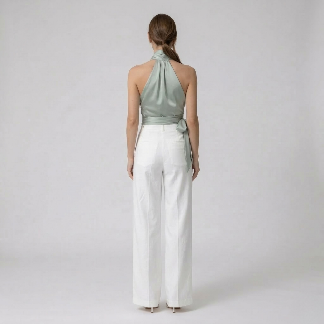 Susanne – Elegant Halter Neck Top with Belt for Women - Image 3