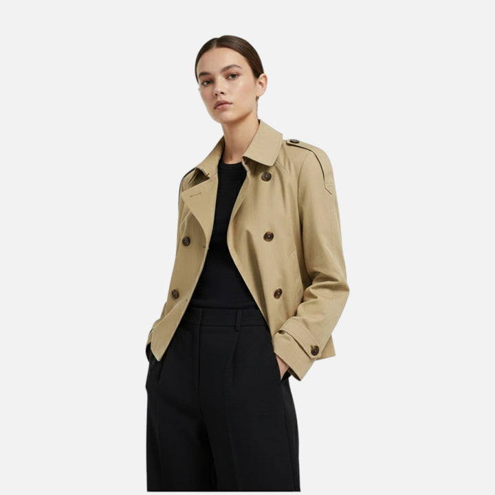 Kurzer Trenchcoat für Damen mit Gürtel