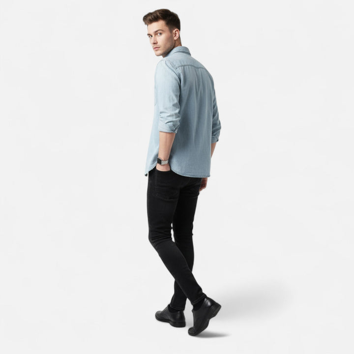 Markus – Casual Cotton Denim Long-Sleeve Shirt for Men - Image 5