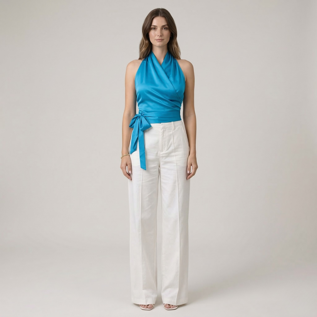 Susanne – Elegant Halter Neck Top with Belt for Women - Image 5